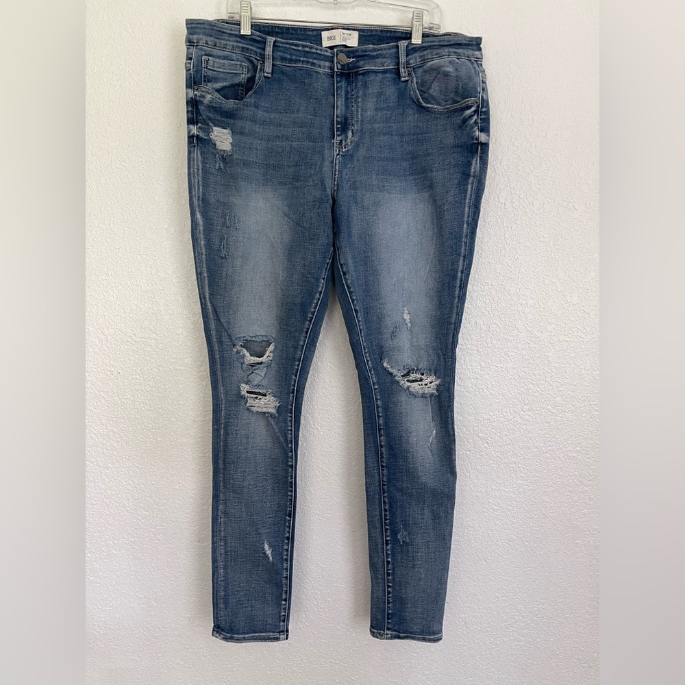 BKE Blue Distressed Skinny Jeans